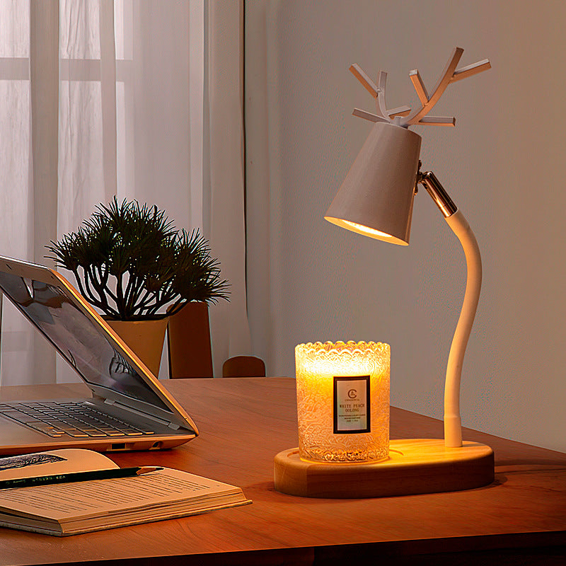 Iron Antler Solid Wood Table Lamp