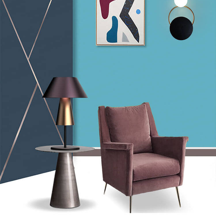 Drum Cone Fabric Iron Table Lamp
