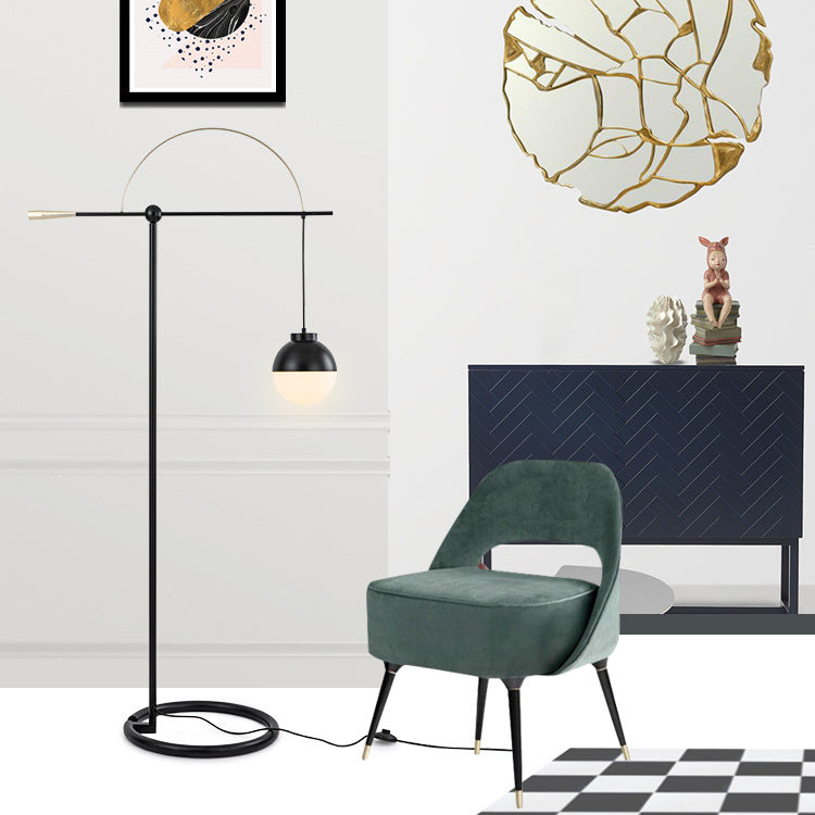 Fishing Rod Iron Glass Floor Lamp