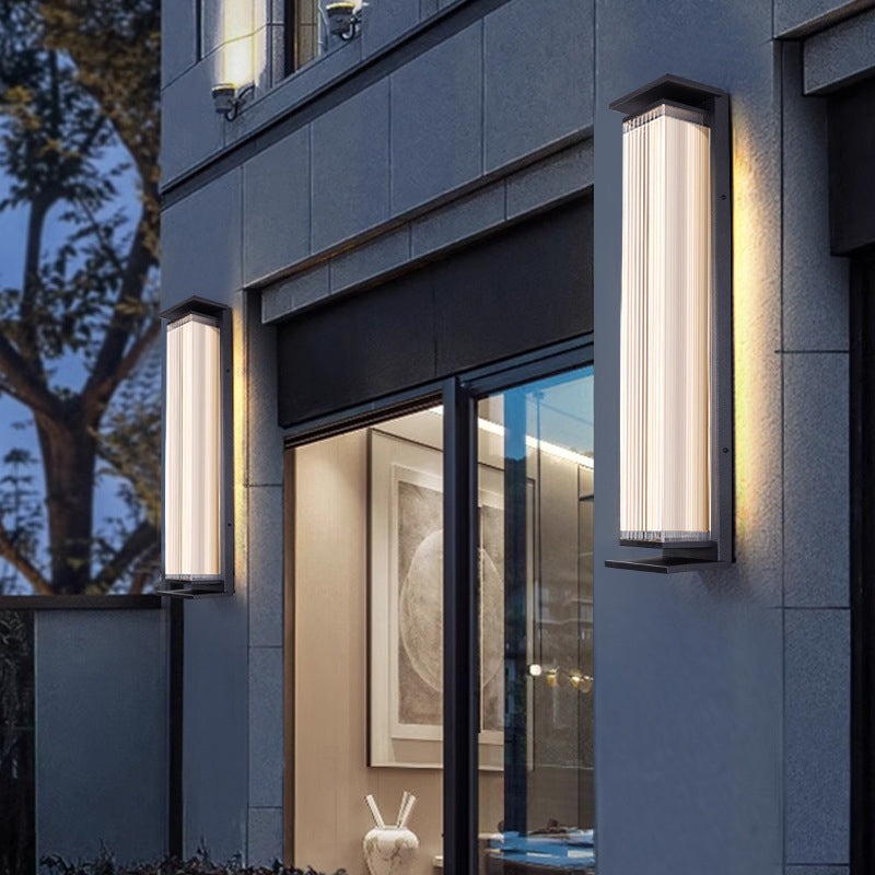 Rectangular Stainless Steel Acrylic Outdoor Light