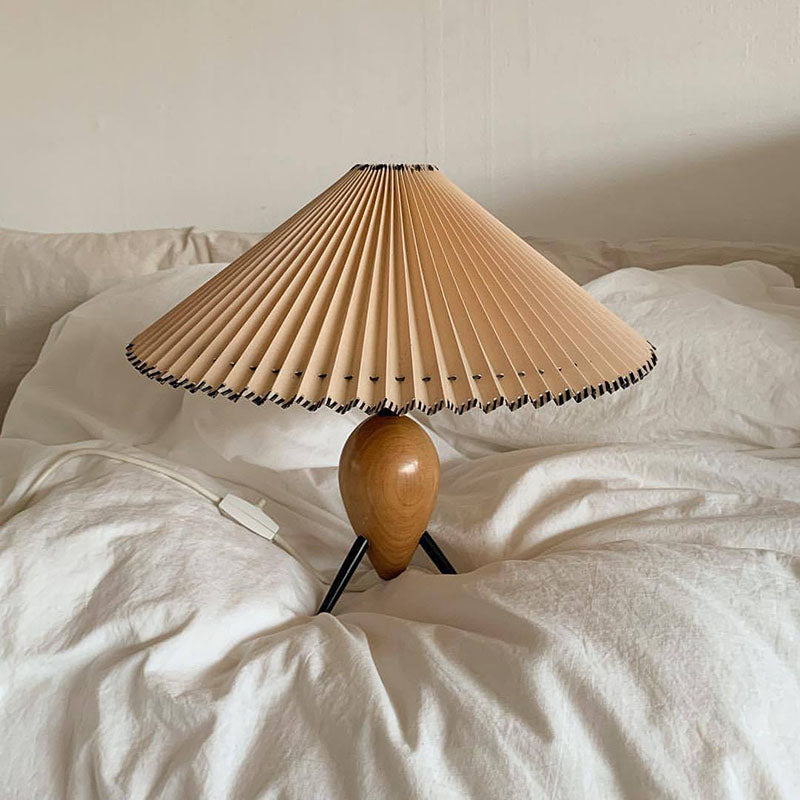 Tapered Iron Wood PVC Table Lamp