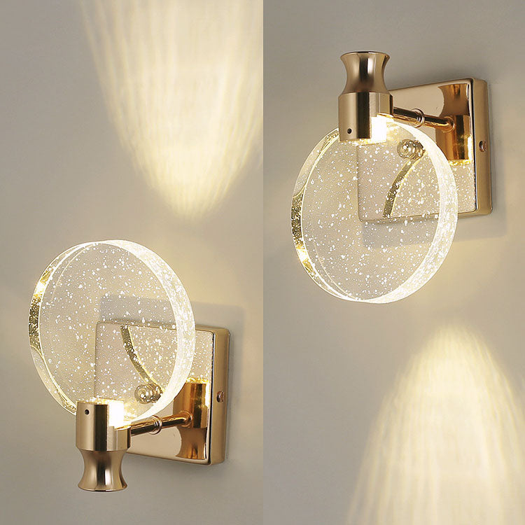 Round Bubble Crystal Aluminum Wall Lamp