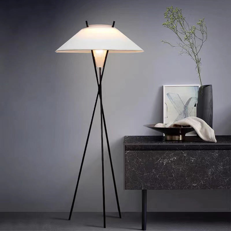 Contemporary Simplicity Semi-tapered Fabric Floor Lamp