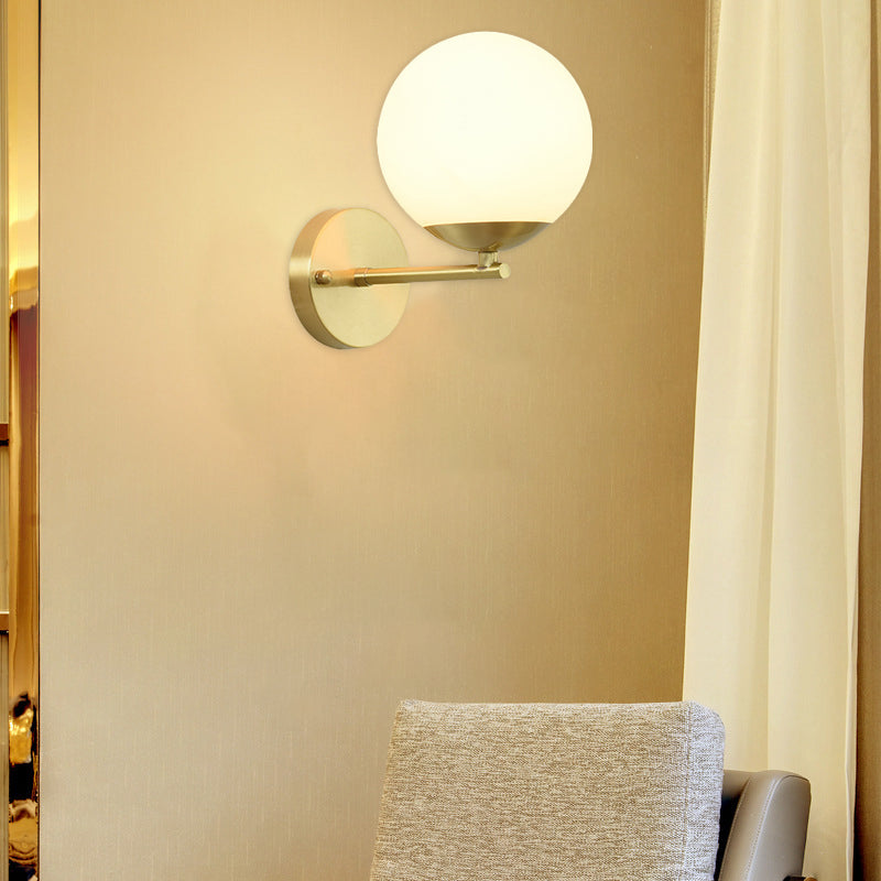 Round Ball Copper Glass Wall Lamp