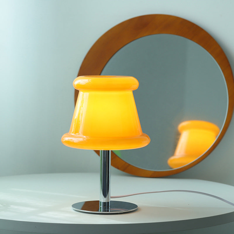 Hat Glass Iron Bedroom Table Lamp