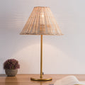 Round Trapezoidal Cylinder Rattan Table Lamp