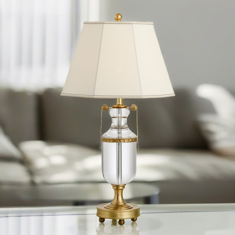 Octagonal Full Copper Crystal Table Lamp