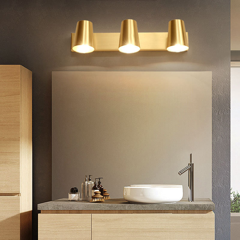 Full Copper Semi-Conical Vanity 2-Light Wall Lamp
