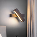 Rectangular Aluminum Iron Wood Wall Lamp