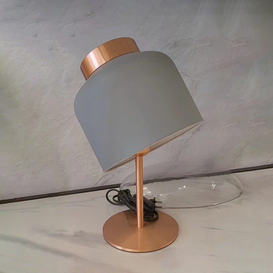 Round Cylinder Iron Bedroom Table Lamp