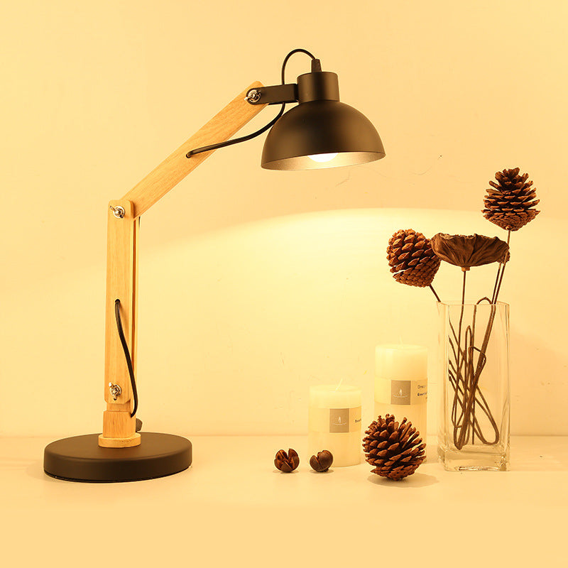 Classical Collapsible Wooden Iron Table Lamp