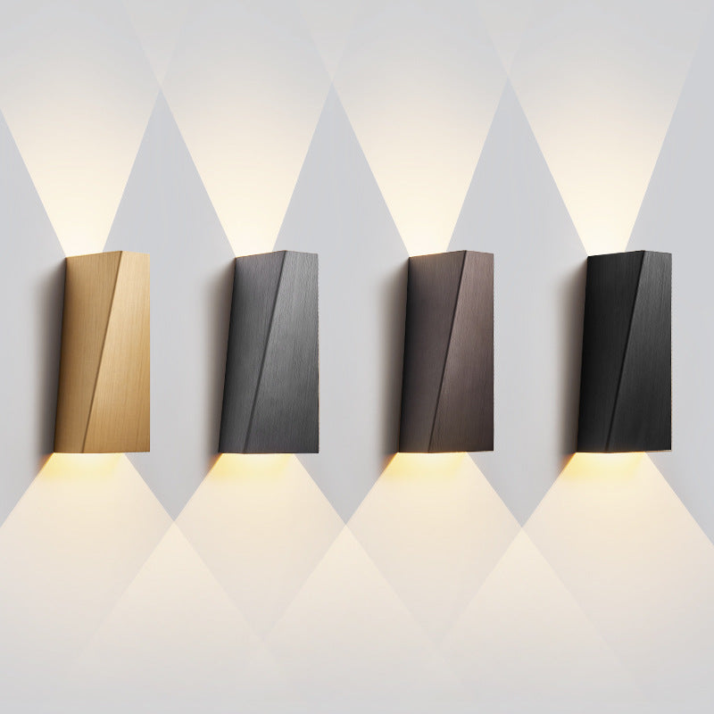 Brushed Aluminum Geometric Square Wall Lamp