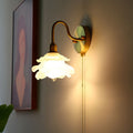 Floral Frosted Glass Pull Wall Lamp
