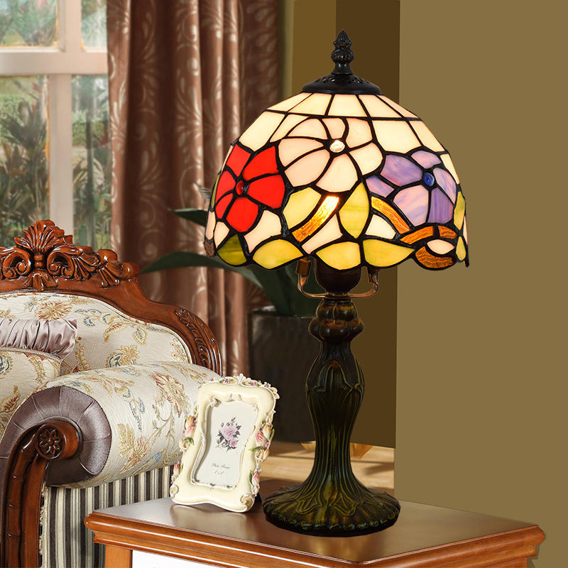 Flower Aluminum Stained Glass Table Lamp