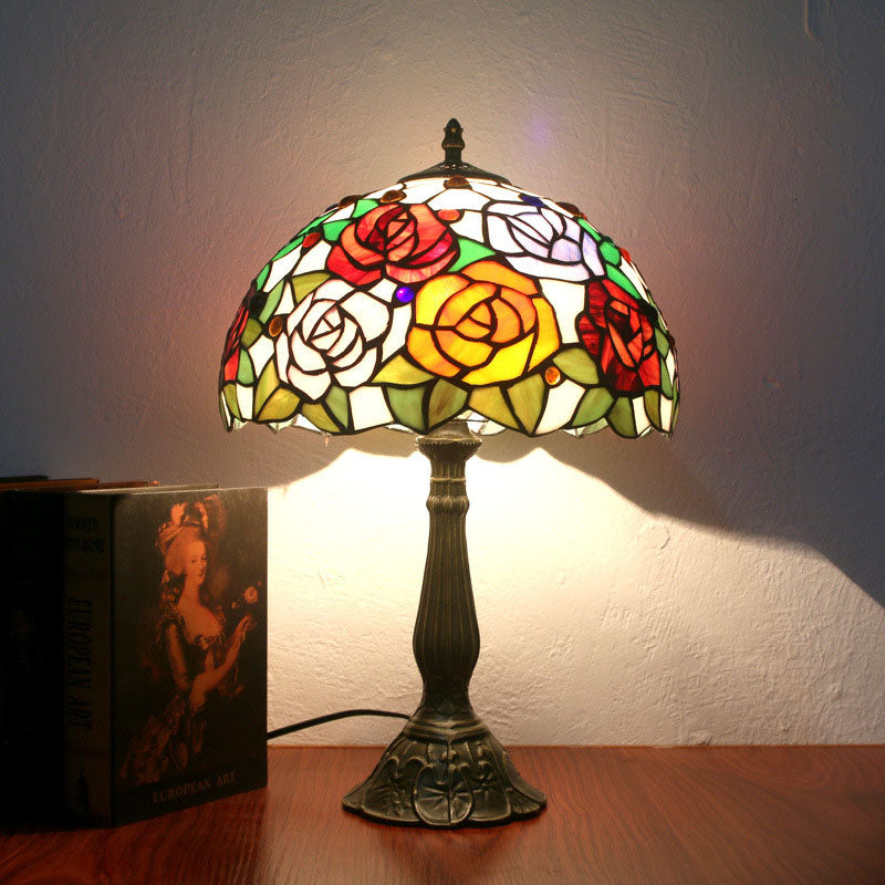 Alloy Four-Color Rose Table Lamp