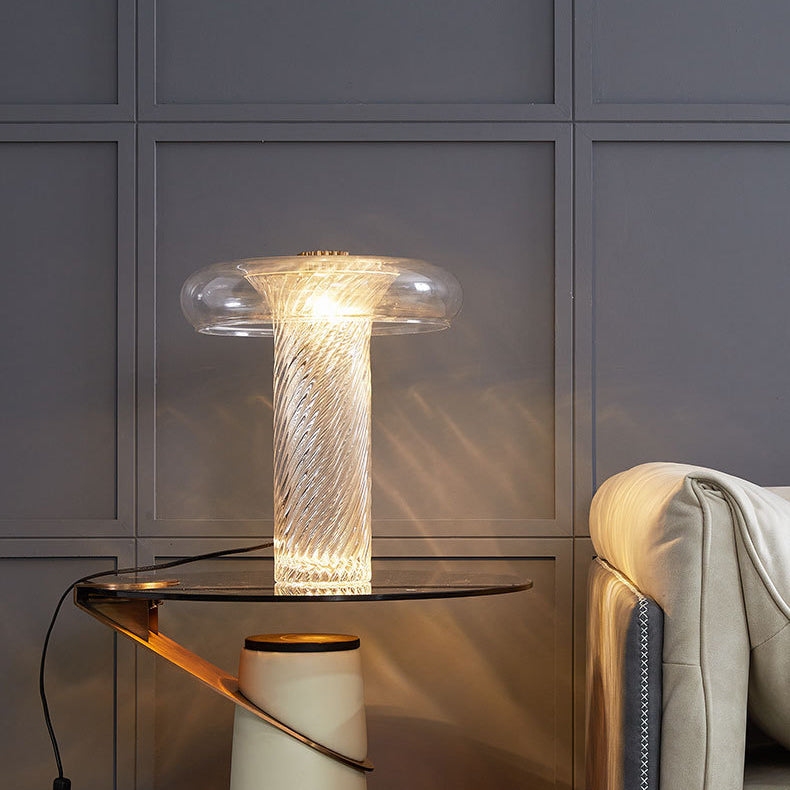 Cylinder Circle Curved Stripe Table Lamp