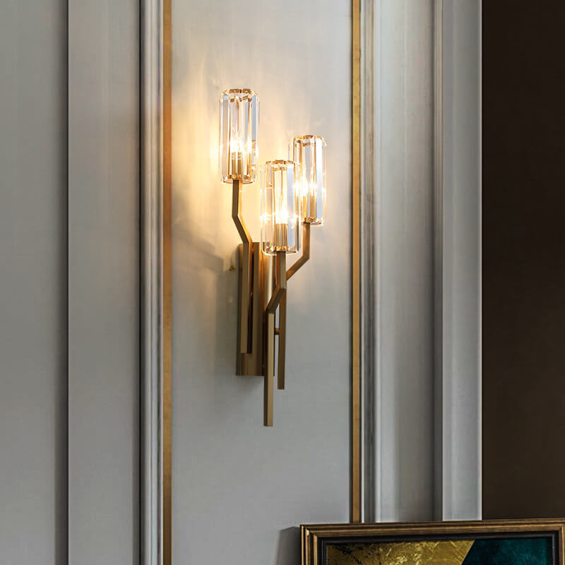 Cylinder Hardware Crystal Living 3-Light Wall Lamp