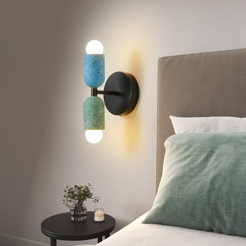 Stone Shaped Iron Cement 2-Light Wall Lamp