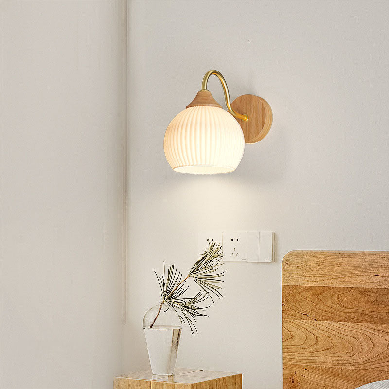 Striped Glass Round Log Wall Lamp