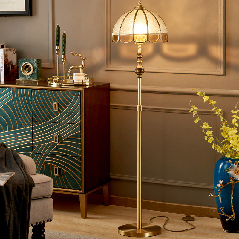 Copper Frosted Glass Dome Floor Lamp