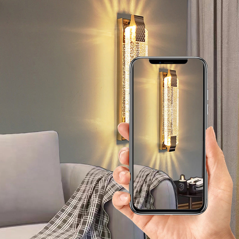 Rectangular Glass Stainless Steel Wall Lamp
