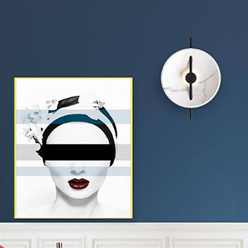 Round Marble Iron Wall Lamp