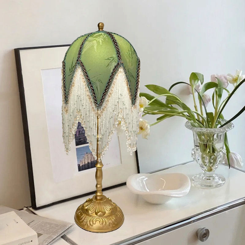 Tassel Leaf Iron Fabric Table Lamp