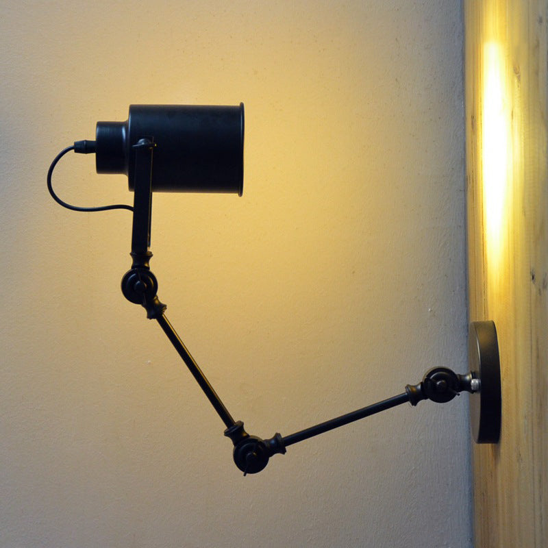 Cylinder Swing Arm Iron Wall Lamp