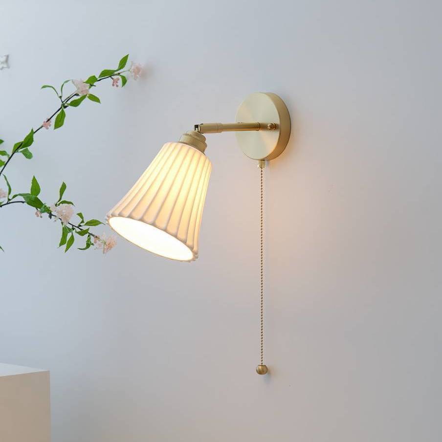 Minimal Brass Ceramic Wall Lamp