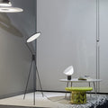 Fabric Round Iron Tripod Floor Lamp