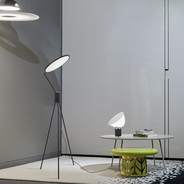 Fabric Round Iron Tripod Floor Lamp