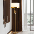Round Metal Fabric Living Floor Lamp
