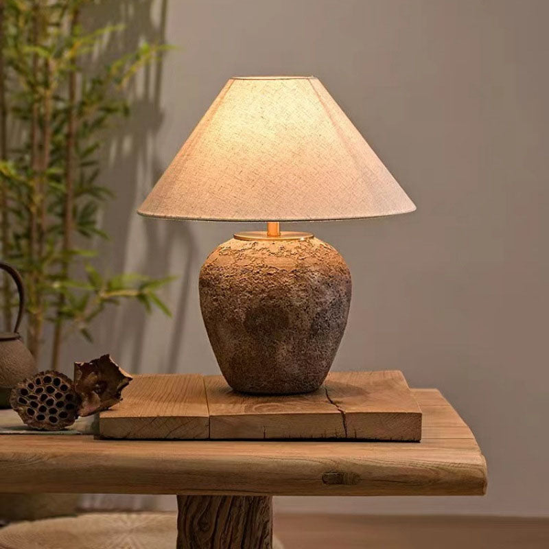 Shabby Chic Cone Fabric Table Lamp