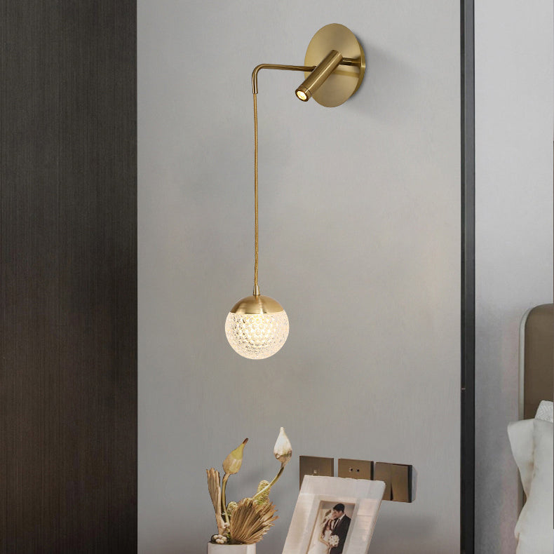Iron Acrylic Ball Bedside Wall Lamp