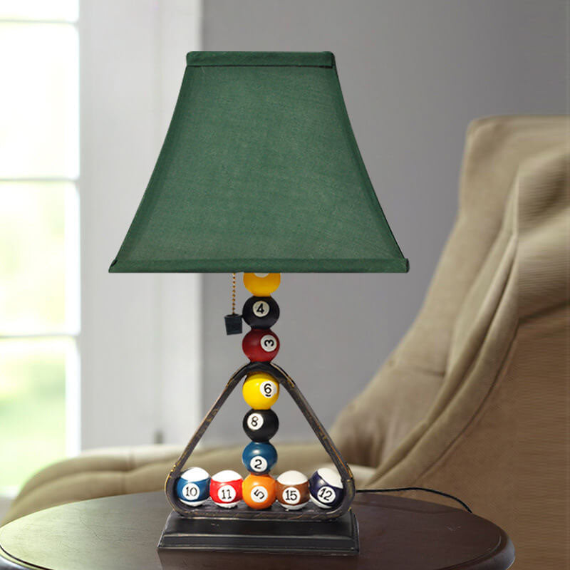 Billiard Stacked Linen Fabric Table Lamp