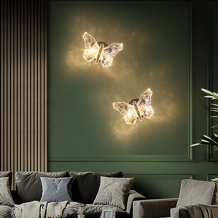 Butterfly Hardware Aluminum Acrylic Wall Lamp