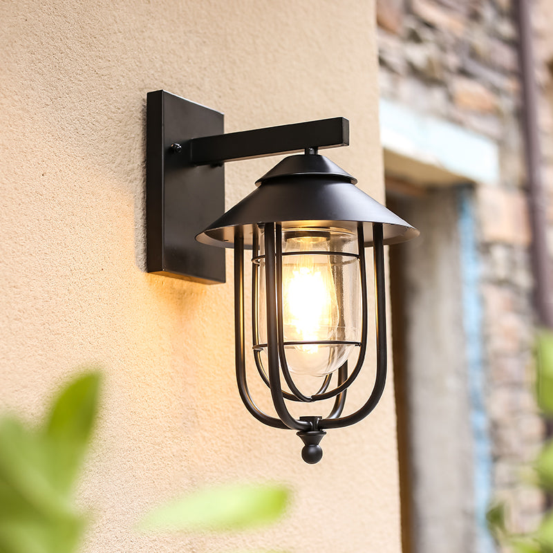 Bird Cage Iron Glass Outdoor Light