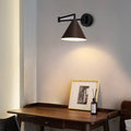 Cone Swing Arm Wood Wall Lamp