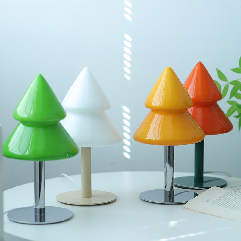 Iron Glass Christmas Tree Table Lamp
