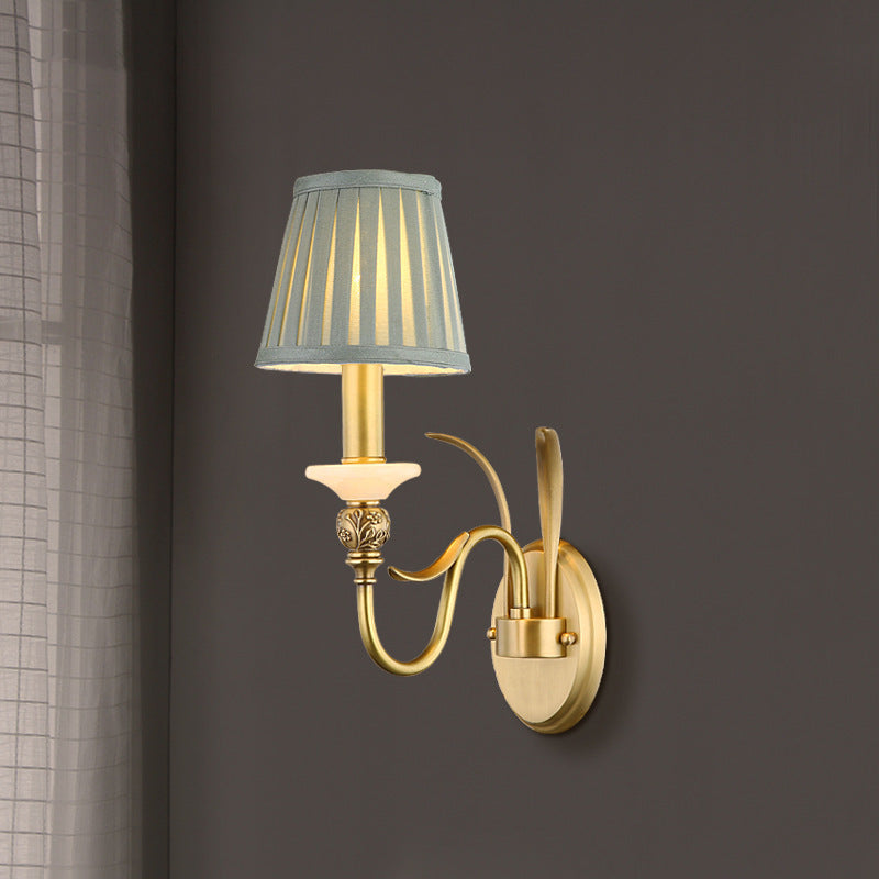 Provincial Fabric Cone Copper 2-Light Wall Lamp