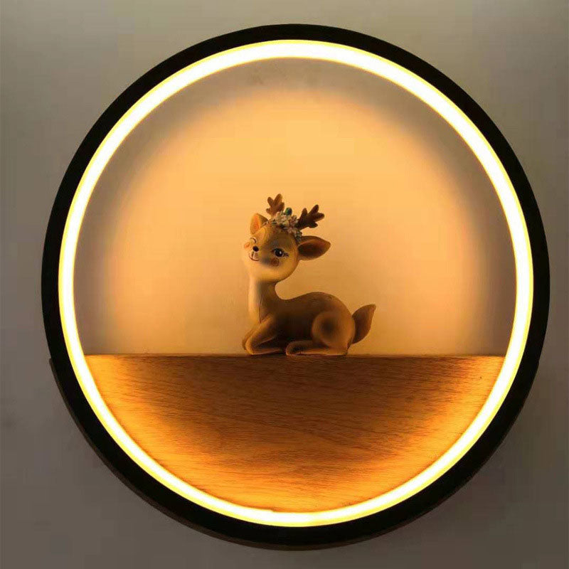 Silicone Iron Aluminum Deer Wall Lamp