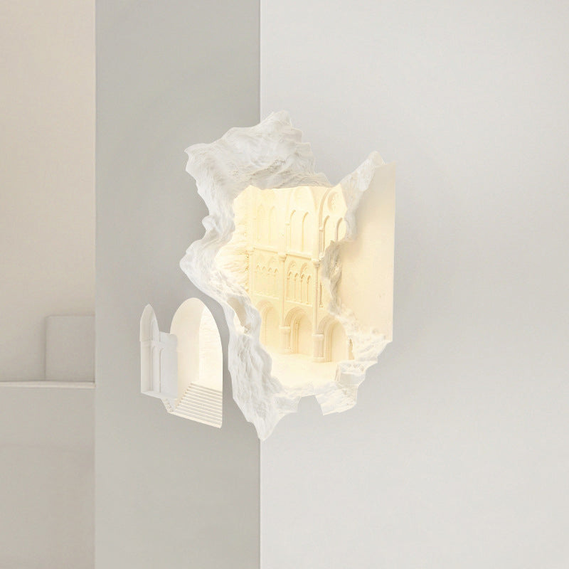 Rectangular Plaster Recessed Living Wall Lamp