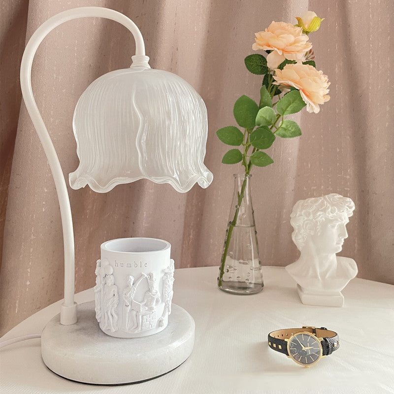 Flower Glass Marble Melting Table Lamp