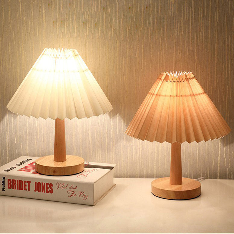 Pleated Umbrella-shaped Table Lamp