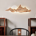 Round Mountain Shaped Wood Wall Lamp