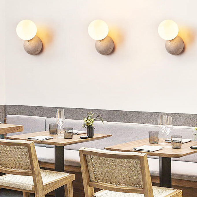 Round Ball Stone Wall Lamp
