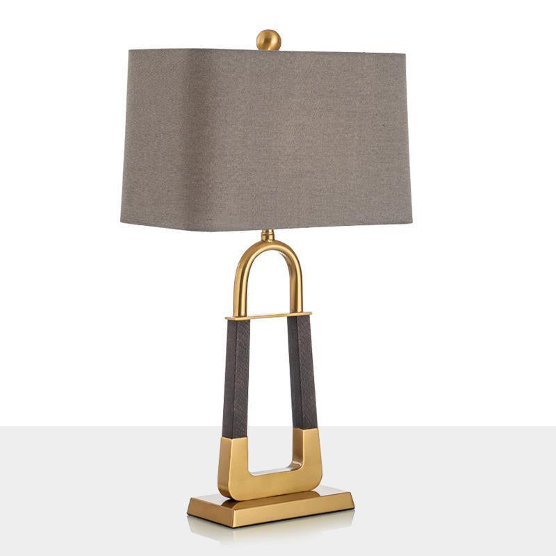 Triangle Rectangle Hardware Fabric Table Lamp