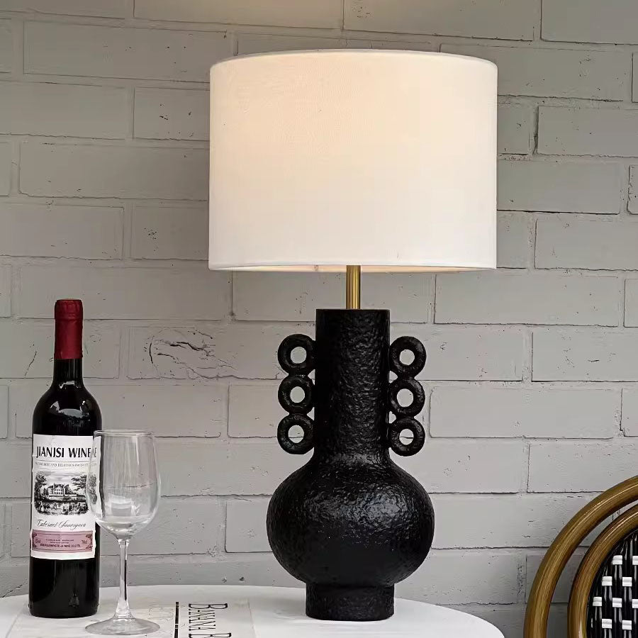 Drum Fabric Jug Resin Table Lamp