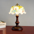 Elements Hand-depicted Floral Glass Table Lamp