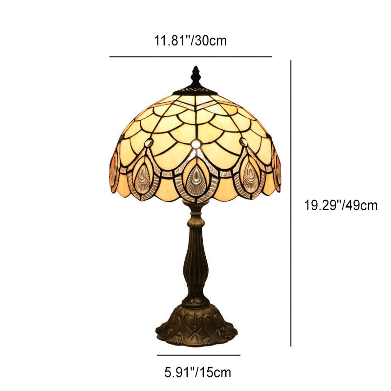 Lotus Resin Stained Glass Table Lamp